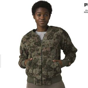 Prana Polar Escape Reversible Bomber Jacket XL Fleece  NWT